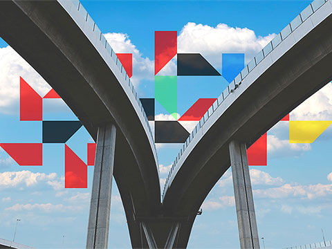 a bridge with trapezoids
